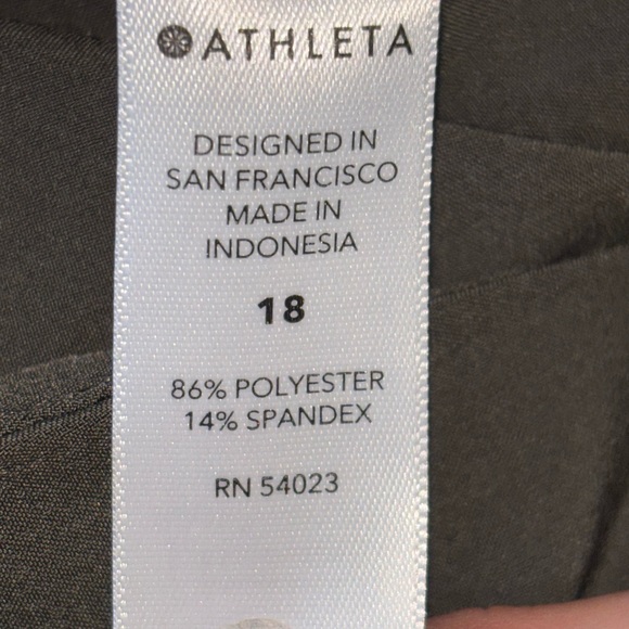 Athleta Nolita Wide Leg Pants Womens 18 High Rise Olive Green Athleisure Flowy - Picture 3 of 12